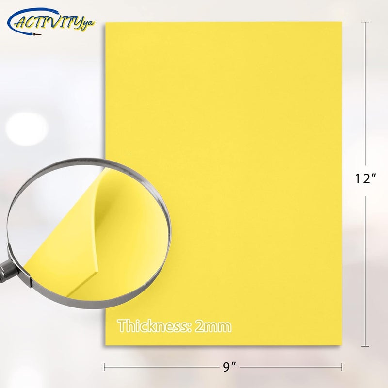ACTIVITYYA Yellow EVA Foam Sheets, 9 x 12 Inch, 2mm Thick Handicraft Foam Paper for Arts and Crafts, by - 10 Sheets - Image 2